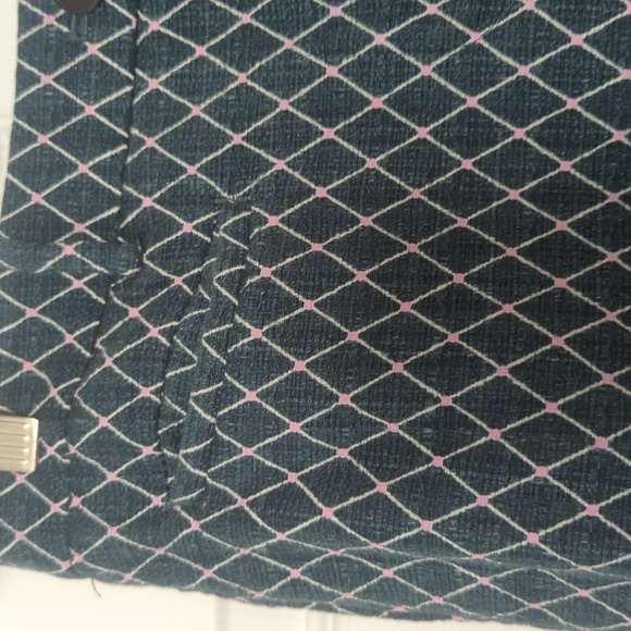 Ann Taylor Curvy Fit Crop Teal with white and pink - Picture 6 of 13